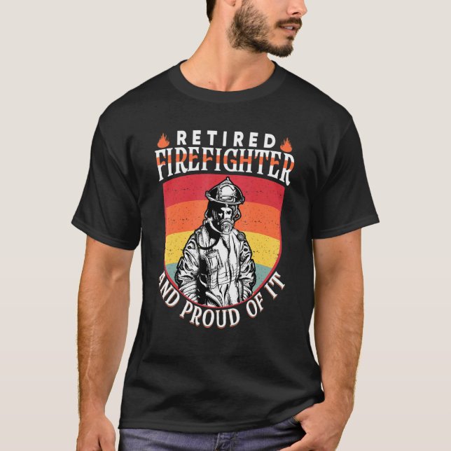 Camiseta Mens Retired Firefighter And Proud Of It For Ex Fi (Frente)