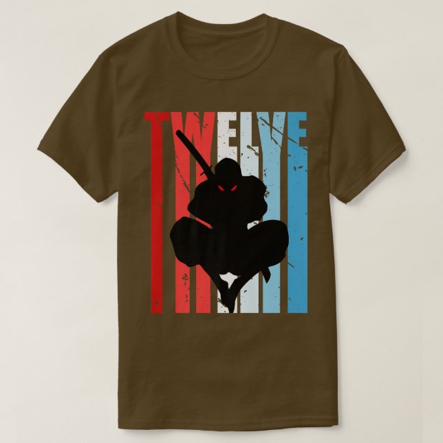 Camiseta Mens Retro 12 Birthday para Ninja Men Samurai Wea (Frente do Design)