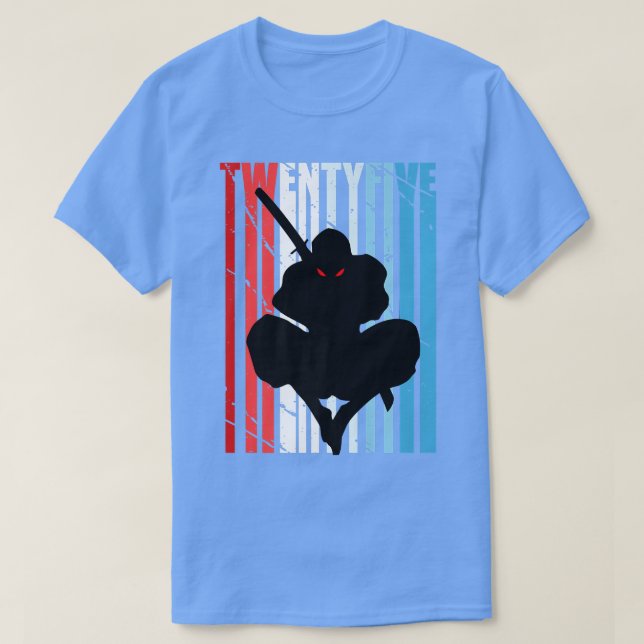 Camiseta Mens Retro 25 Birthday para Ninja Men Samurai Wea (Frente do Design)