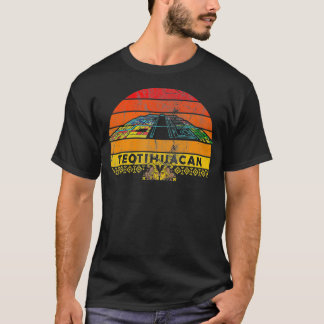 Camiseta Mens Retro Aztecs Teotihuacan Pyramid of the Sol