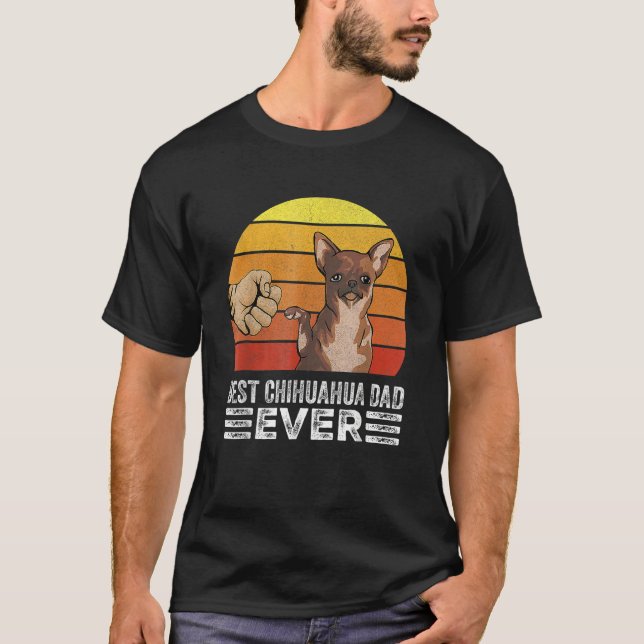 Camiseta Mens Retro Best Chihuahua Dad Ever  Fathers Day Ch (Frente)