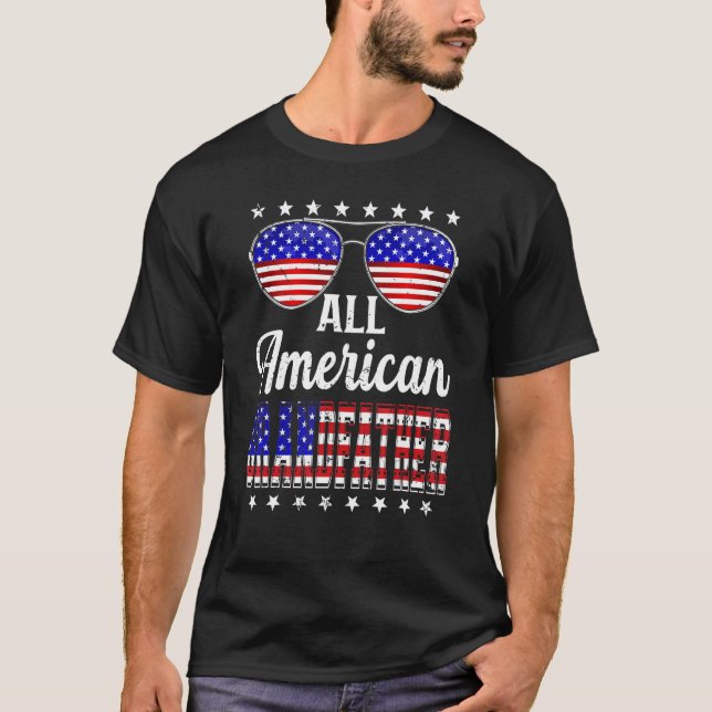 Camiseta Mens Retro Dia de os pais All American Avô U (Frente)