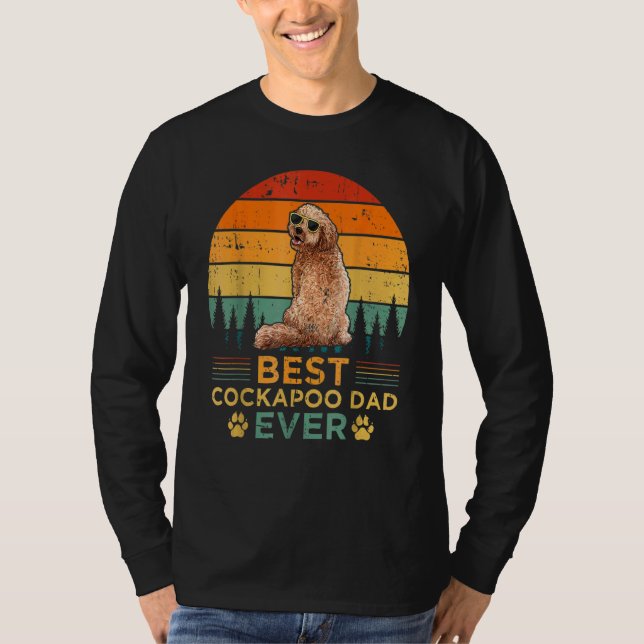 Camiseta Mens Retro Estilo Melhor Pai de Cockapoo Já (Frente)