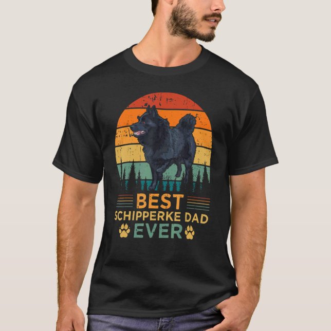 Camiseta Mens Retro Estilo Melhor Pai Schipperke Nunca do P (Frente)