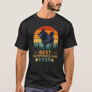 Camiseta Mens Retro Estilo Melhor Pai Schipperke Nunca do P