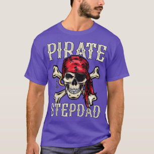 Camiseta Mens Retro Estilo Skull Skeleton Pirata Stepdad Go