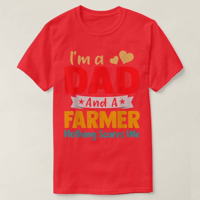 Camiseta Mens Retro Eu sou um Pai e uma Farmer Engraçada D  (Frente do Design)