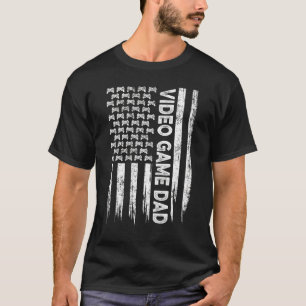 Camiseta Mens Retro Eua American Flag Video Game Patrio