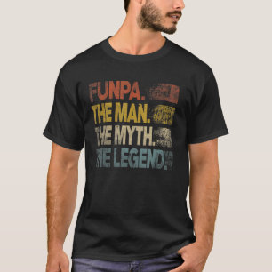 Camiseta Mens Retro Funpa Man Myth Legend Vintage do Pai