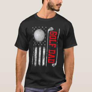 Camiseta Mens Retro Golf Pai Bandeira Americana 4º De Julho