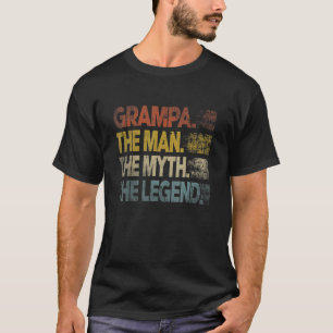 Camiseta Mens Retro Grampa Man Myth Legend Vintage do Pai