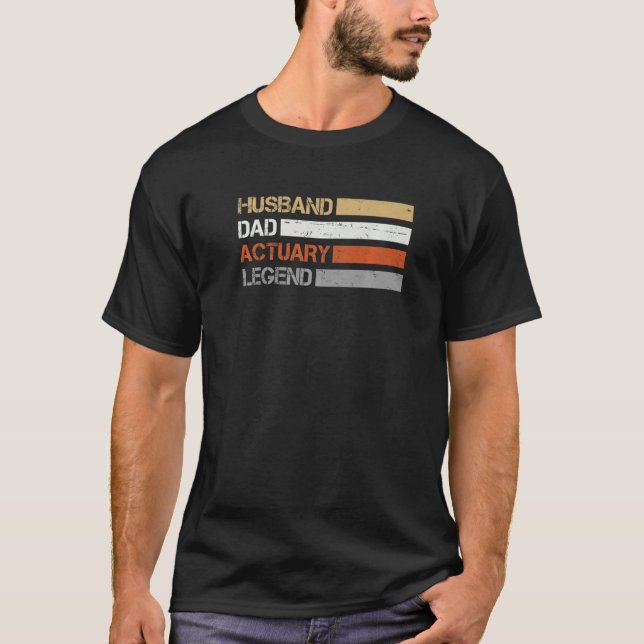 Camiseta Mens Retro Husband Pai Actuária Exam Prep (Frente)