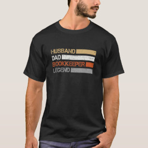 Camiseta Mens Retro Husband Pai Bookkeeper Exam Bookkeepi