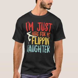 Camiseta Mens Retro Invertendo Filha Cheia Pai Gymnast Gy