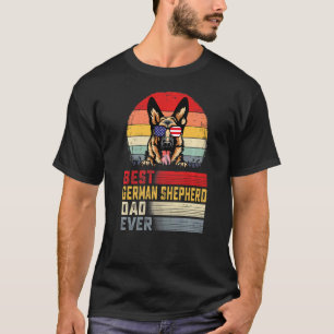 Camiseta Mens Retro Melhor Pai Pastor Alemão Pai Dia dos Pa