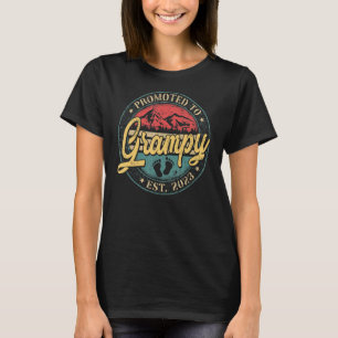 Camiseta Mens Retro Novo Avô Promovido para Grampy 2023 Bab