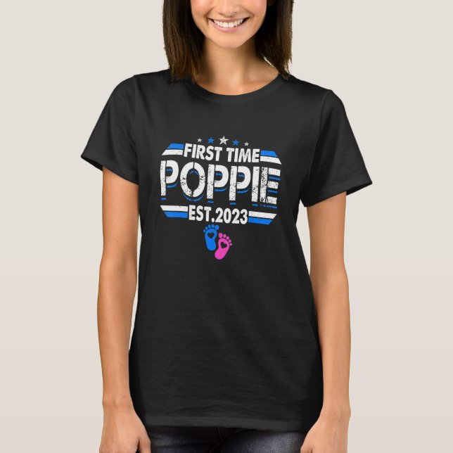 Camiseta Mens Retro Novo Pai Poppie Da Primeira Vez No Est  (Frente)