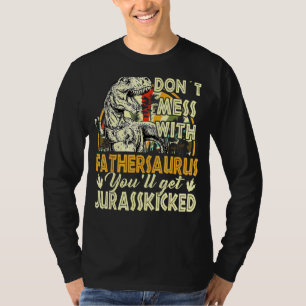 Camiseta Mens Retro Padre Rex Saurus Dia de os pais