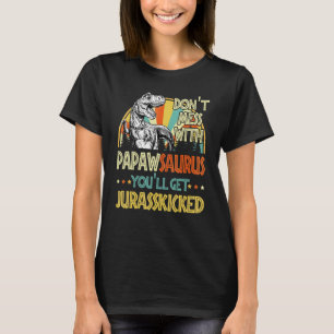 Camiseta Mens Retro Papawsaurus Dinosaur Rex Vintage Pai