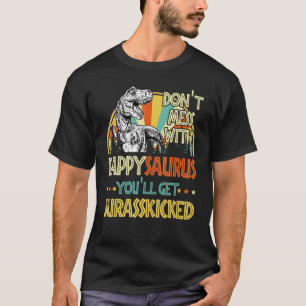 Camiseta Mens Retro Pappysaurus Dinosaur Rex Vintage Pai