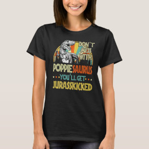 Camiseta Mens Retro Poppiesaurus Dinosaur Rex Vintage Fathe