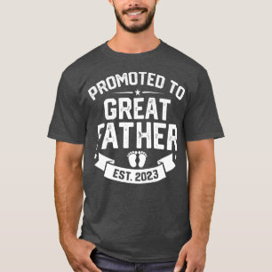 Camiseta Mens Retro Promoted To Great Father Est 2023 Men F
