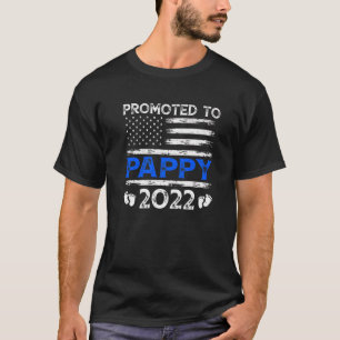 Camiseta Mens Retro Promovido Para Pappy 2022, Bandeira Dos