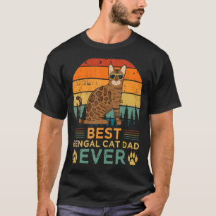 Camiseta Mens Retro Style Melhor Pai de Gato Bengala Nunca 