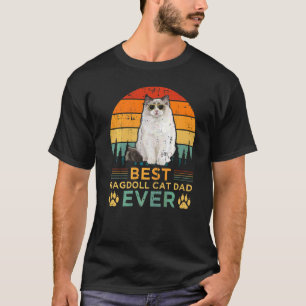 Camiseta Mens Retro Style Melhor Pai De Gato Ragdoll Nunca 