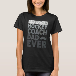Camiseta Mens Retro Style Melhor Pai De Treinador De Hóquei