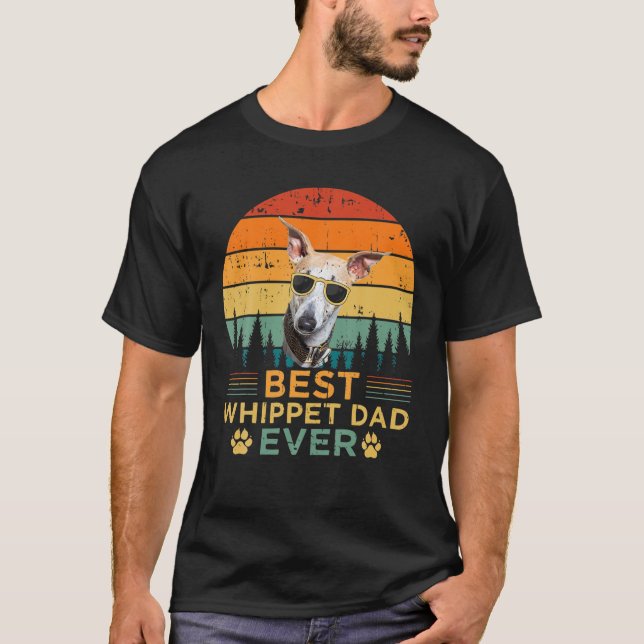 Camiseta Mens Retro Style Melhor Pai de Whippet Nunca Da Pa (Frente)