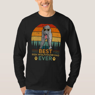 Camiseta Mens Retro Style Melhor Pai De Wolfhound Irlandês