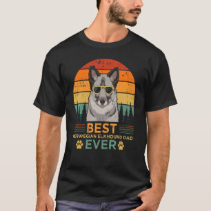 Camiseta Mens Retro Style Melhor Pai Elkhound Norueguês Nun