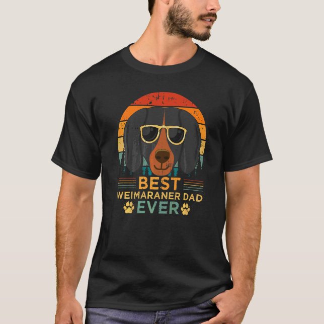 Camiseta Mens Retro Style Melhor Pai Weimaraner Nunca do Pa (Frente)