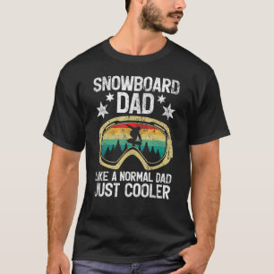 Camiseta Mens Retro Style Snowboard Pai Como Um D Regular