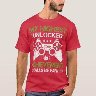Camiseta Mens Retro Style Vídeo Jogo Sobre Jogador Papá Fat