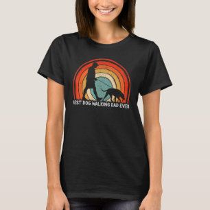 Camiseta Mens Retro Style Vintage Melhor Pai Andando Cachor