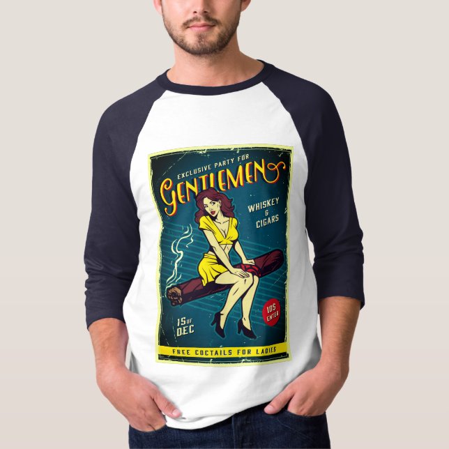 CAMISETA MENS | RETRO | UÍSQUES E CIGARROS | T-SHIRT (Frente)