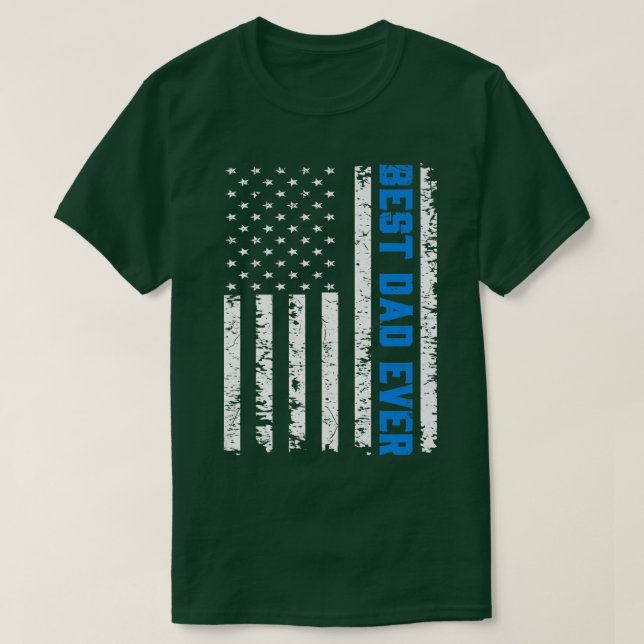 Camiseta Mens Retro US Best Pai Em 4 de julho D do Pai (Frente do Design)