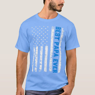 Camiseta Mens Retro US Best Papa Ever 4th Of July Father's