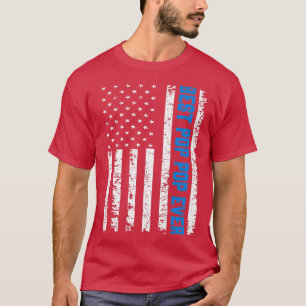 Camiseta Mens Retro US Best Pop Pop a 4 De Julho Pai