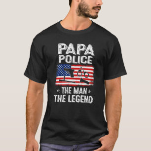 Camiseta Mens Retro-Us Dia de os pais De Bandeira Papa Polí