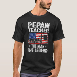 Camiseta Mens Retro-Us Dia de os pais De Bandeiras Pepaw Pr