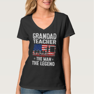 Camiseta Mens Retro Us Flag Dia de os pais Avô Professor
