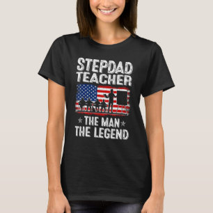 Camiseta Mens Retro Us Flag Dia de os pais Stepdad Professo
