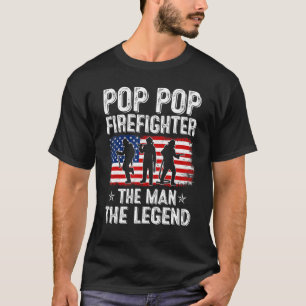 Camiseta Mens Retro-Us Flag Pop Pop do Dia de os pais
