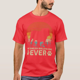 Camiseta Mens Retro Vintage Best English Bulldog Dad Ever F