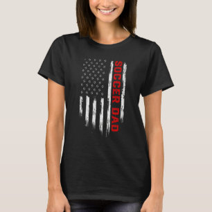 Camiseta Mens Retro Vintage Eua American Flag Soccer Pai Pa