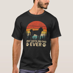 Camiseta Mens Retro Vintage Melhor Pai Akita Inu Nunca Pai'