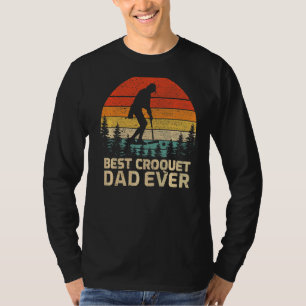 Camiseta Mens Retro Vintage Melhor Pai Croquet De Todos Os
